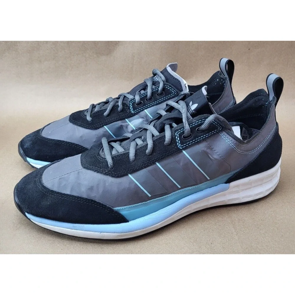 Adidas SL 7200 Core Black Baby Blue Grey White Size 12 FV4421